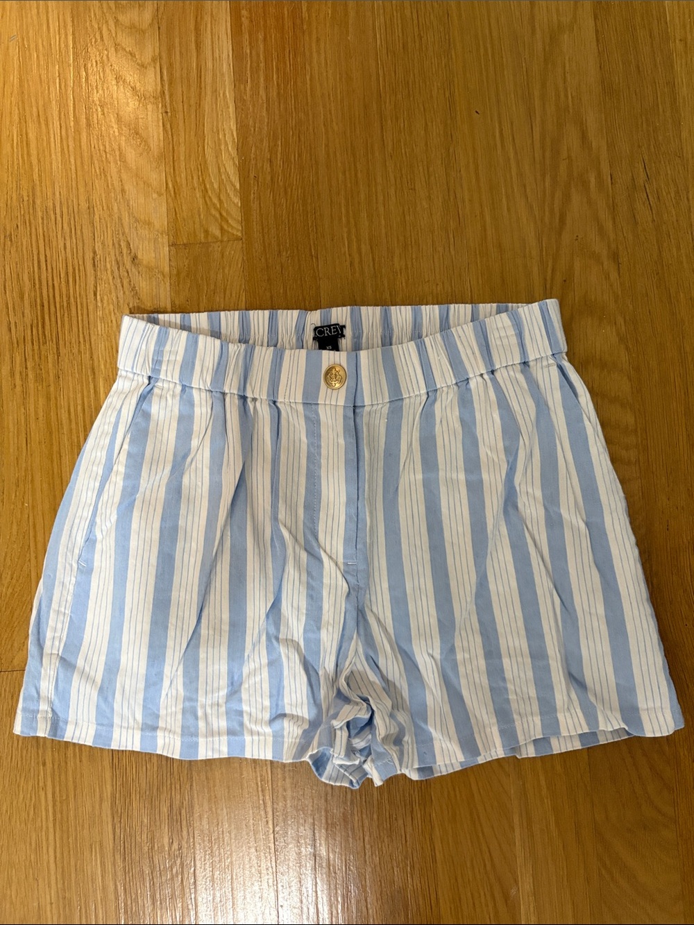 J. Crew Blue and White Striped Cotton Shorts